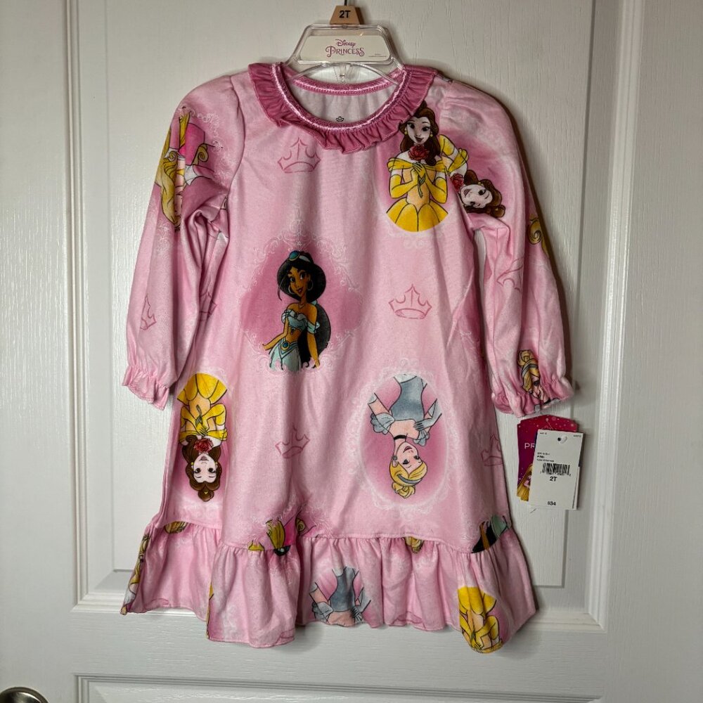 Disney Toddler Girls Princess Long Sleeve Nightgown Pajama Sleepwear, Size 2T - Picture 2 of 5